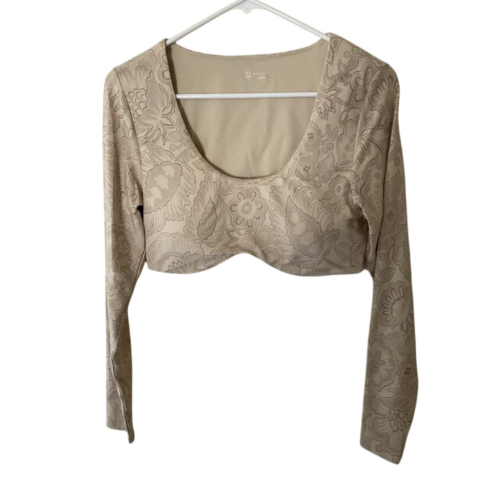 Offline by Aerie Long Sleeve Crop Top Floral Print Size L NWT Gym Athlesiure